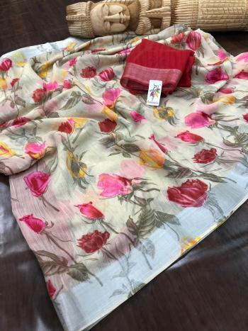 Romantic Handloom Linen Saree buy wholesale price