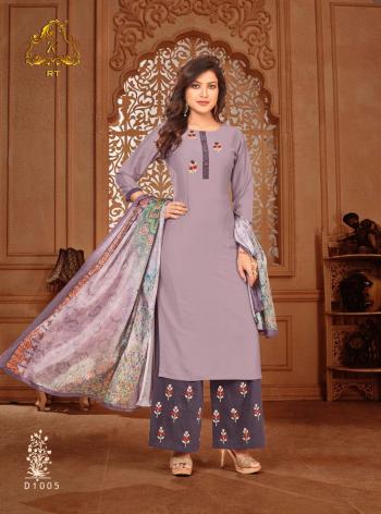 RT Surili Chinon Slub Kurtis with palazzo and Dupatta