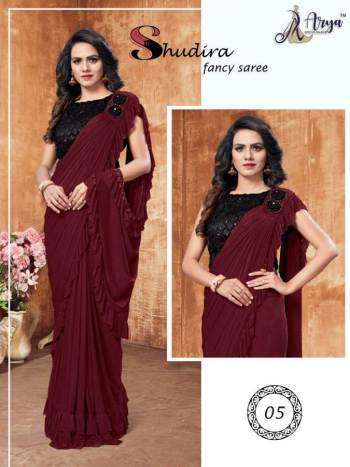 Ruffle Party wear Saree wholesaler