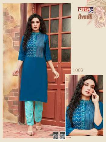 Rung Avanti Rayon kurtis with Pant wholesale Price