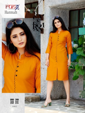 Rung Hannah Rayon Casual wear kurtis wholesaler