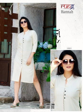 Rung Hannah Rayon Casual wear kurtis wholesaler