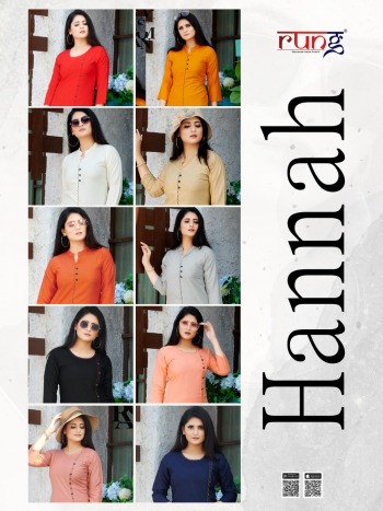 Rung Hannah Rayon Casual wear kurtis wholesaler