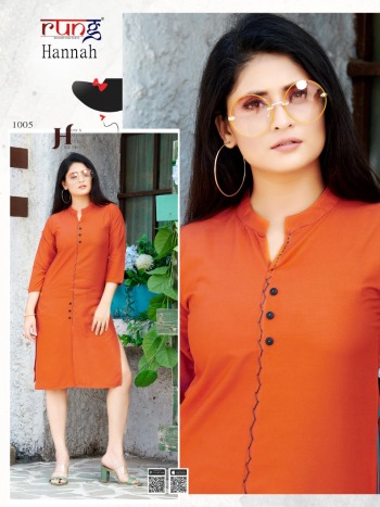 Rung Hannah Rayon Casual wear kurtis wholesaler