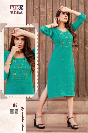 Rung Naishaa Rayon Daily wear Kurtis wholesaler