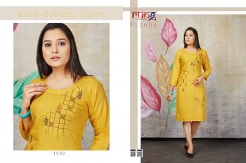 Rung Pirena Hand work regular wear kurtis wholesaler