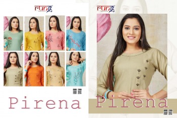 Rung Pirena Hand work regular wear kurtis wholesaler