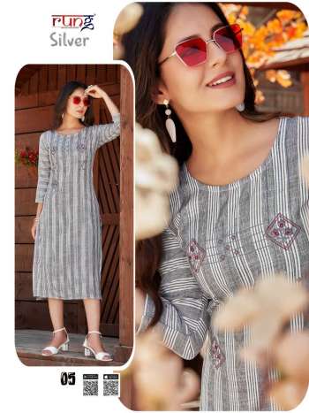 Rung Silver Rayon Casual wear kurtis wholesaler