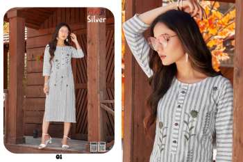 Rung Silver Rayon Casual wear kurtis wholesaler