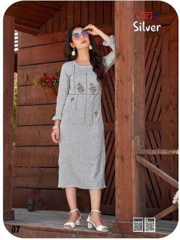 Rung Silver Rayon Casual wear kurtis wholesaler