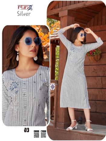 Rung Silver Rayon Casual wear kurtis wholesaler