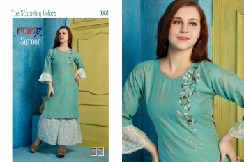 Rung Suroor Kurtis with Sharara catalog wholesaler