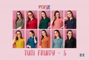 Rung tuti fruity 5 rayon daily wear kurtis wholesaler