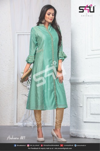 S4U Aahana Silk Hand work Kurtis Wholesale Price