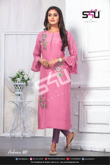 S4U Aahana Silk Hand work Kurtis Wholesale Price