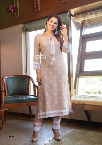 S4U lucknowi rayon Kurtis with palazzo and Sharara wholesaler