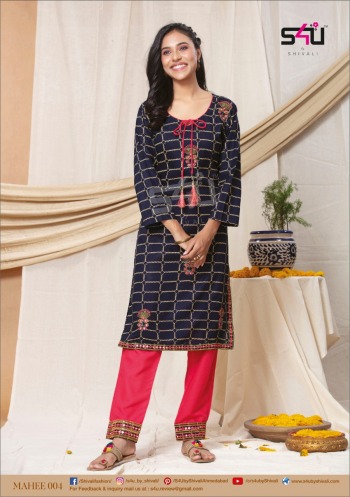 S4U mahee Rayon Kurtis with Sharara buy wholesale price