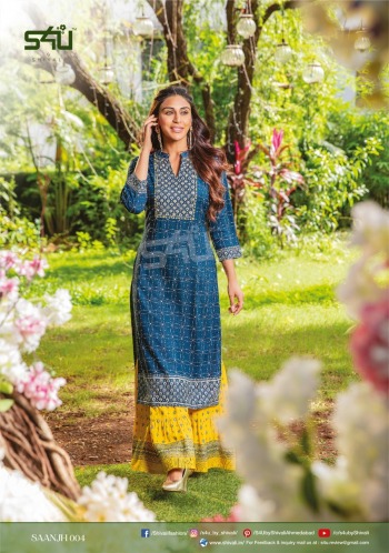 S4U Saanjh kurtis with palazzo wholesaler