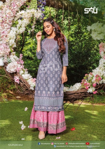 S4U Saanjh kurtis with palazzo wholesaler