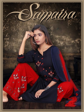 Samaira Rayon kurtis with Palazzo and Dupatta catalog