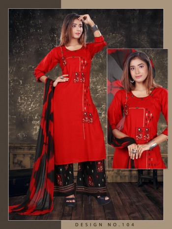 Samaira Rayon kurtis with Palazzo and Dupatta catalog