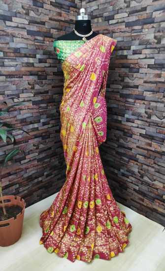 Sana Silk bandhej Print Saree buy wholesale price