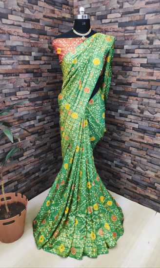 Sana Silk bandhej Print Saree buy wholesale price