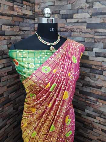 Sana Silk bandhej Print Saree buy wholesale price