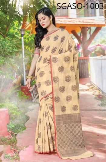 Sangam print Asopalav Cotton handloom Saree wholesaler