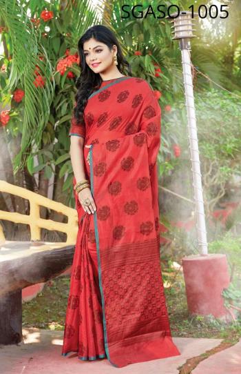 Sangam print Asopalav Cotton handloom Saree wholesaler