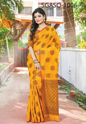 Sangam print Asopalav Cotton handloom Saree wholesaler