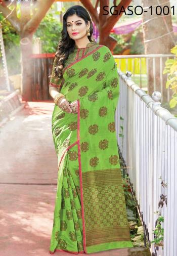 Sangam print Asopalav Cotton handloom Saree wholesaler