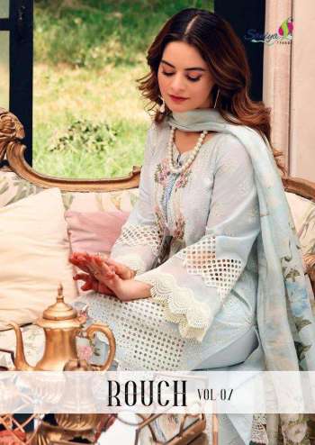 Saniya trendz Rouch vol 7 Cambric pakistani Suits catalog wholesaler