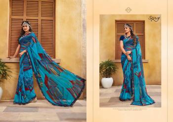 saroj Blue Berry Georgette daily wear saree wholesaler