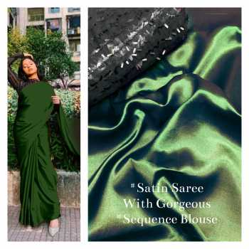 Satin Saree with Sequence work Blouse