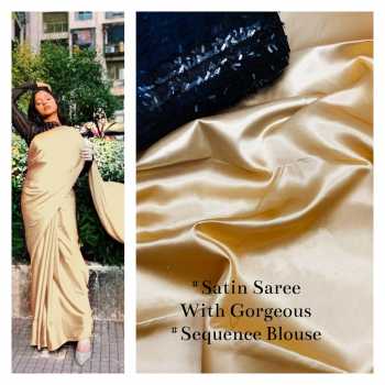 Satin Saree with Sequence work Blouse