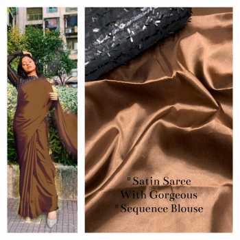 Satin Saree with Sequence work Blouse