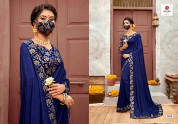 Seemaya Manika Vichitra Silk Saree With Mask wholesale price