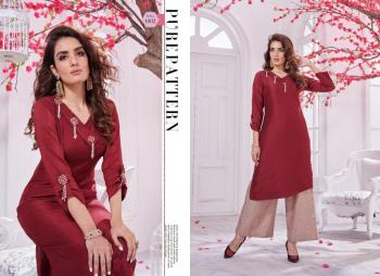 Selesta Innaya vol 2 Chinon Silk kurtis with palazzo wholesaler