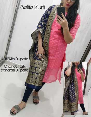 Selfie kurtis with banarasi Dupatta Unique Collection