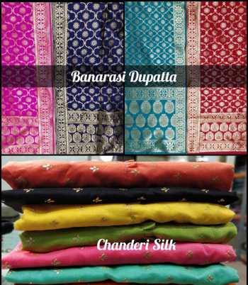 Selfie kurtis with banarasi Dupatta Unique Collection