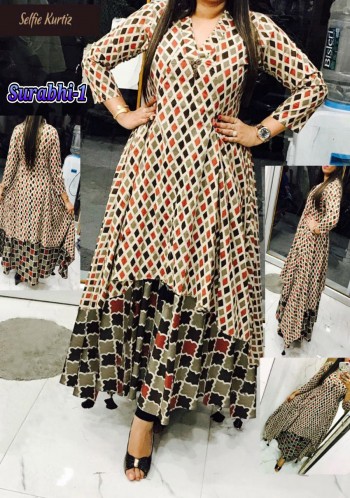 Selfie Party wear designer long kurtis wholesaler