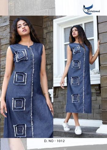 Seriema Kumb Lighter Denim cotton kurtis wholesaler