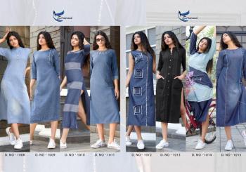 Seriema Kumb Lighter Denim cotton kurtis wholesaler