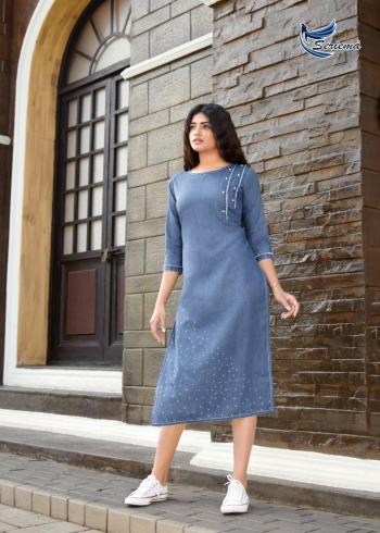 Seriema Kumb Lighter Denim cotton kurtis wholesaler