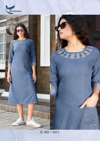 Seriema Kumb Lighter Denim cotton kurtis wholesaler