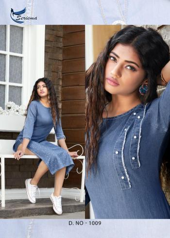 Seriema Kumb Lighter Denim cotton kurtis wholesaler