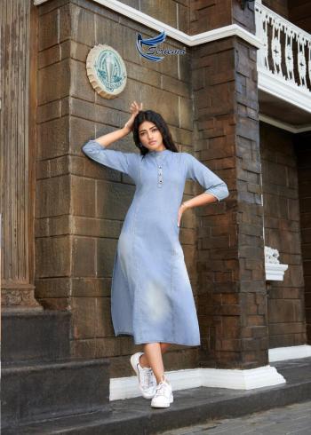 Seriema Kumb Lighter Denim cotton kurtis wholesaler