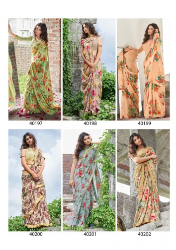 Shangrila Natasha Floral print Saree Wholesale Price
