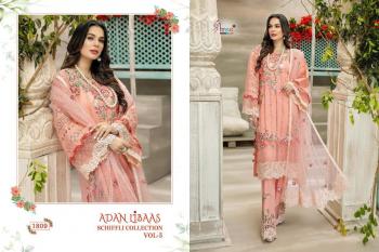 Shree fab adan libaas Schiffli collection 5 pakistani Suits